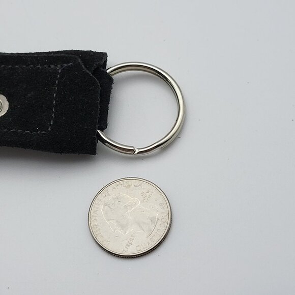 Vtg. Black Suede Leather Tassel Keychain W/ 1937 Indian Head Nickel Charm 13.5" - Picture 7 of 10